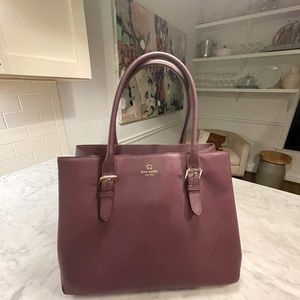 Kate spade cove street airel maroon red wine tote handbag purse